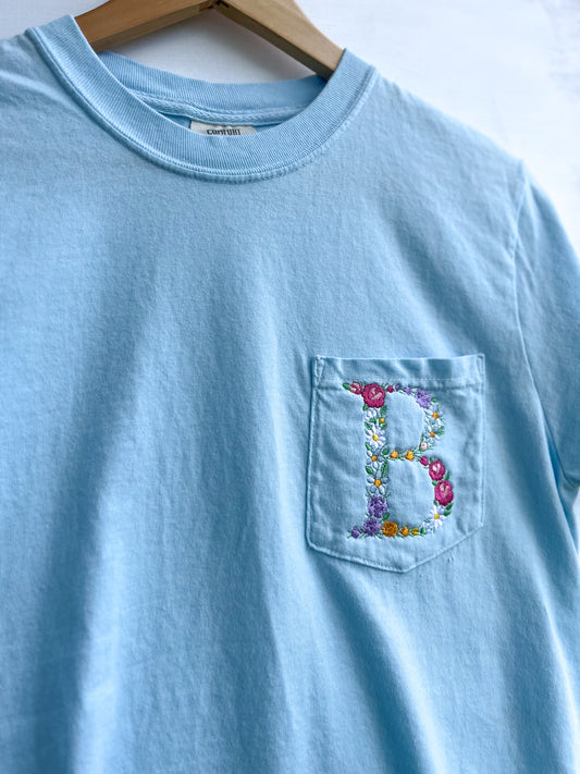 Monogram Embroidered Pocket Tee