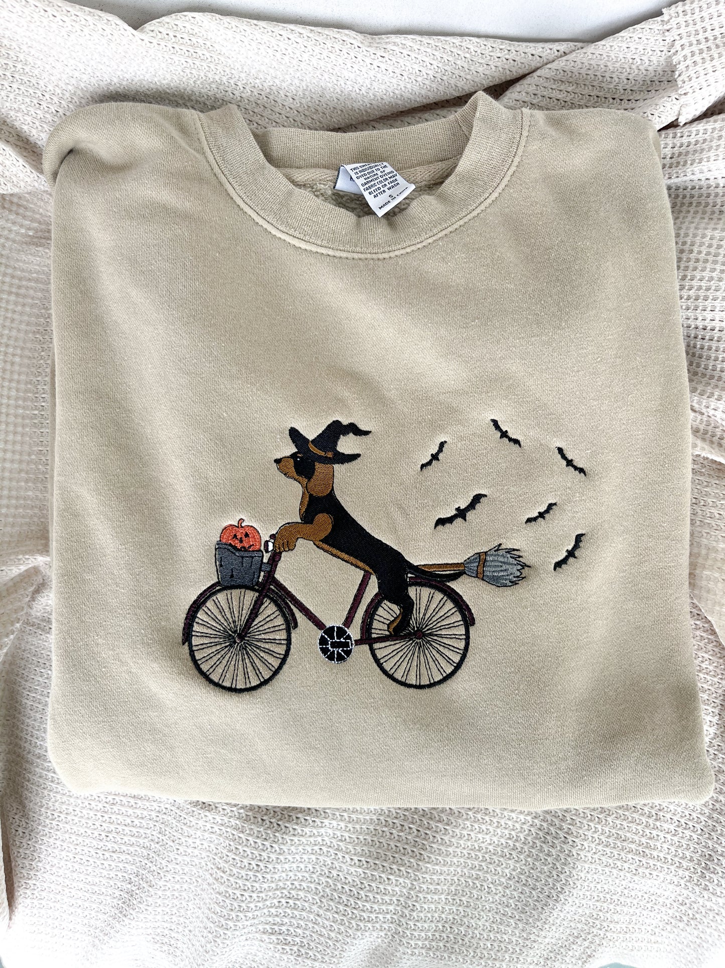 Dachshund Witch Embroidered Sweatshirt