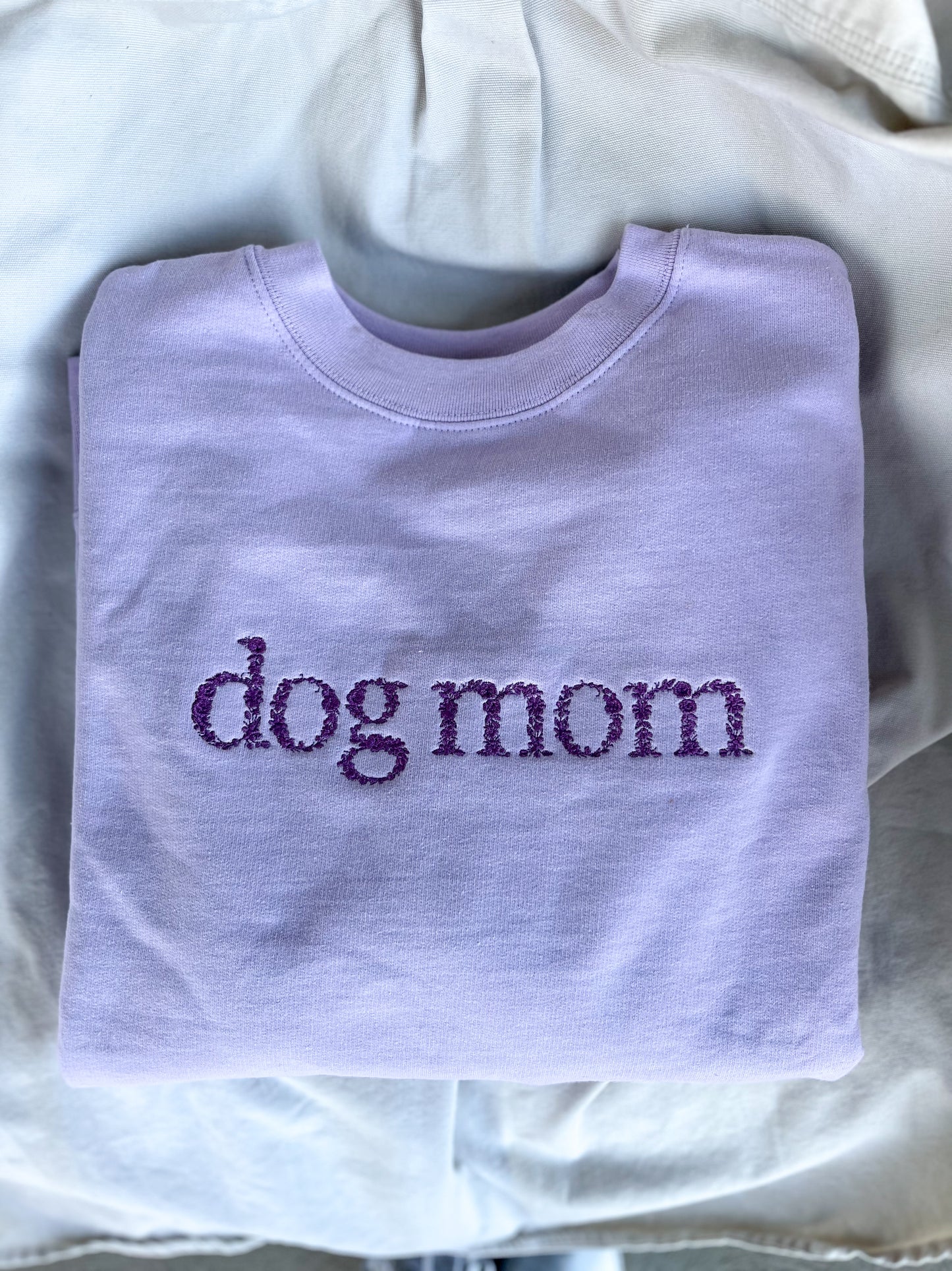 Dog/Cat Mom Floral Embroidered Sweatshirt