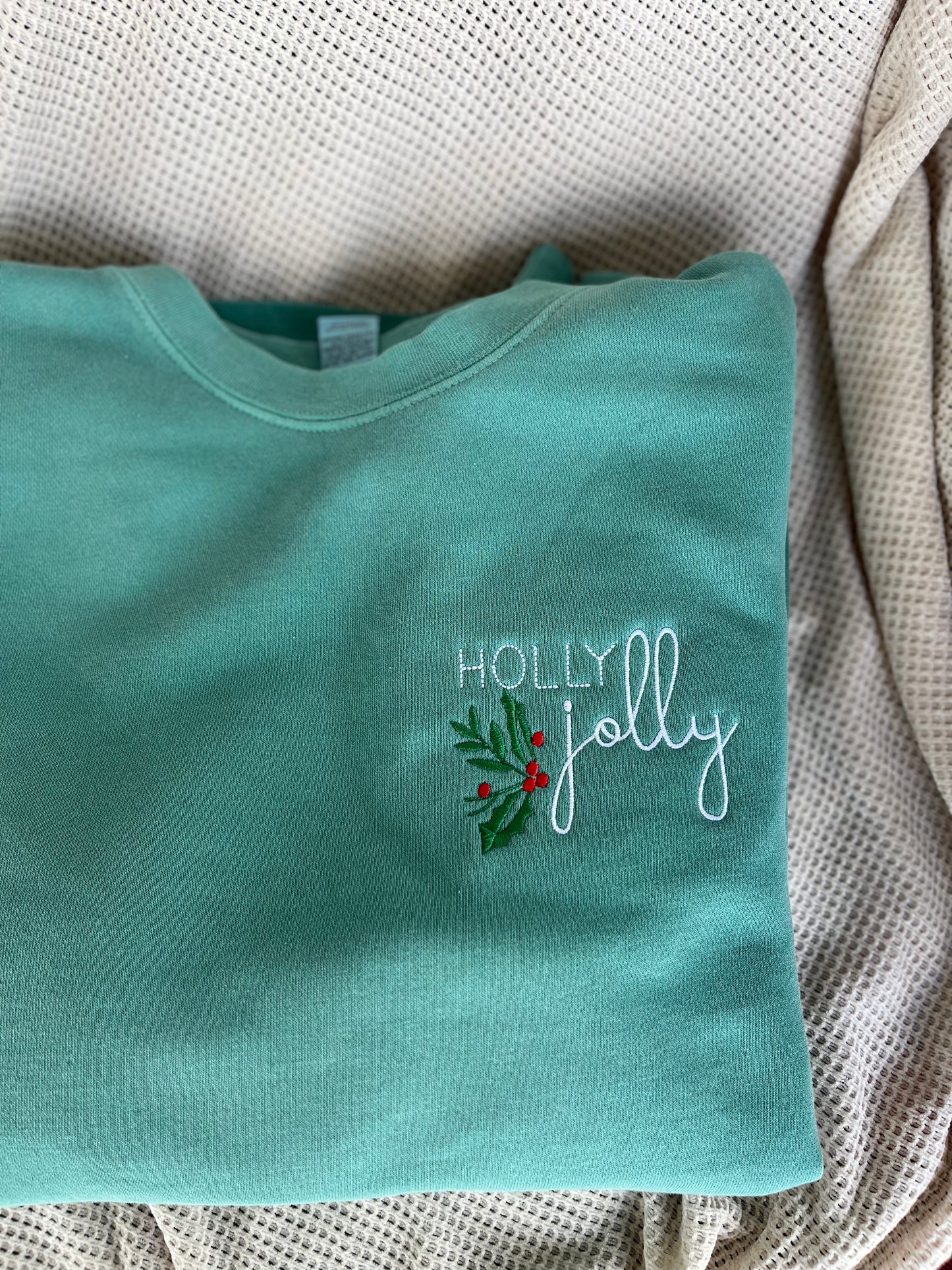 Holly Jolly Embroidered Sweatshirt