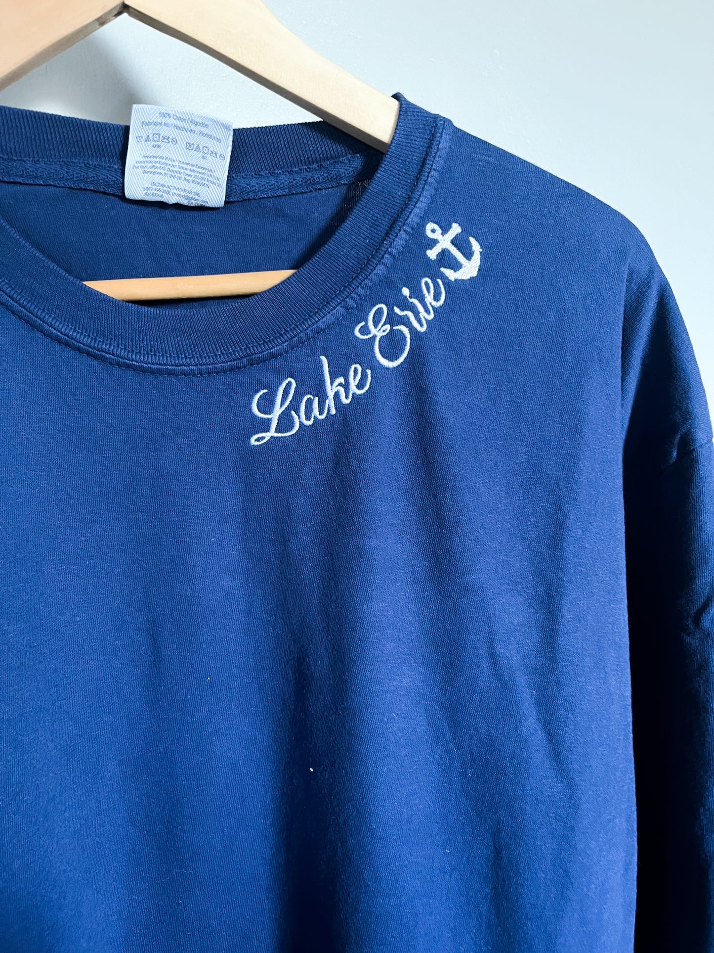 Lake Erie Anchor Neckline Embroidered Tee