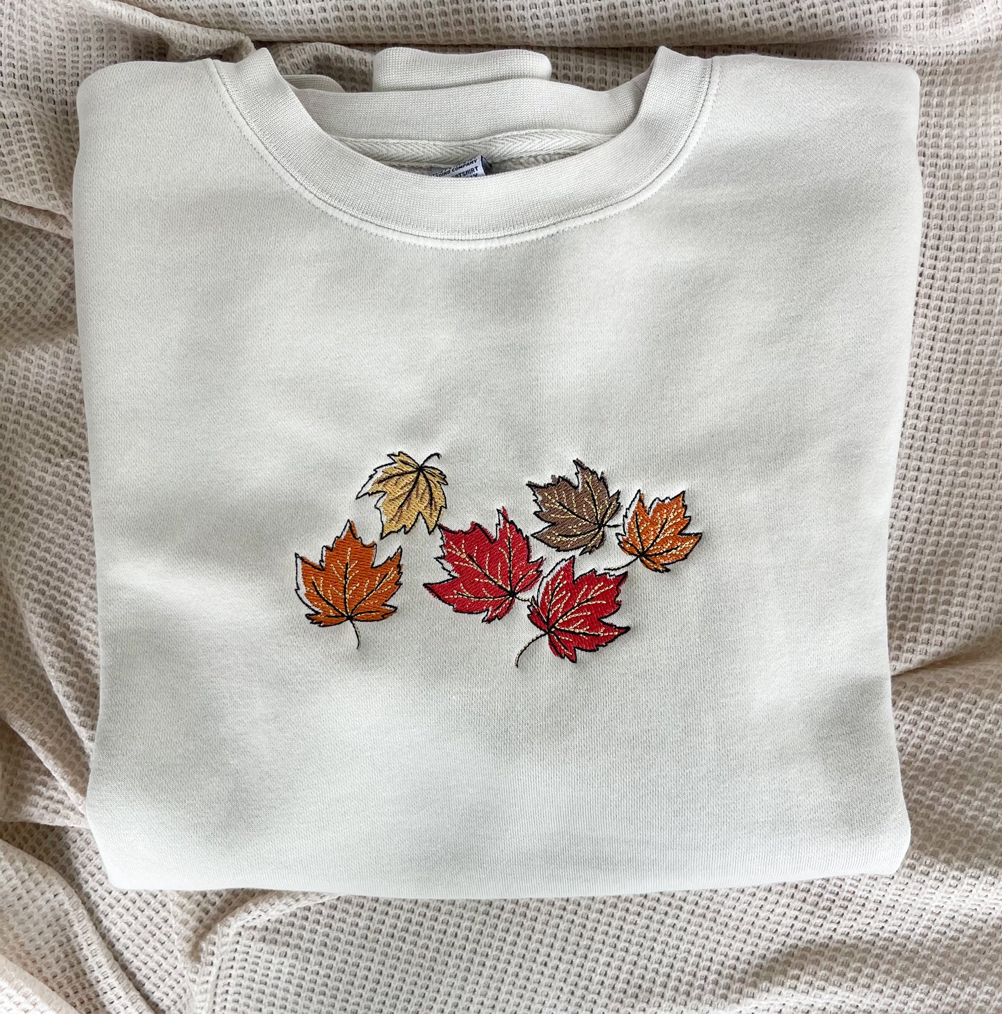 Maple Leaves Embroidered Sweatshirt