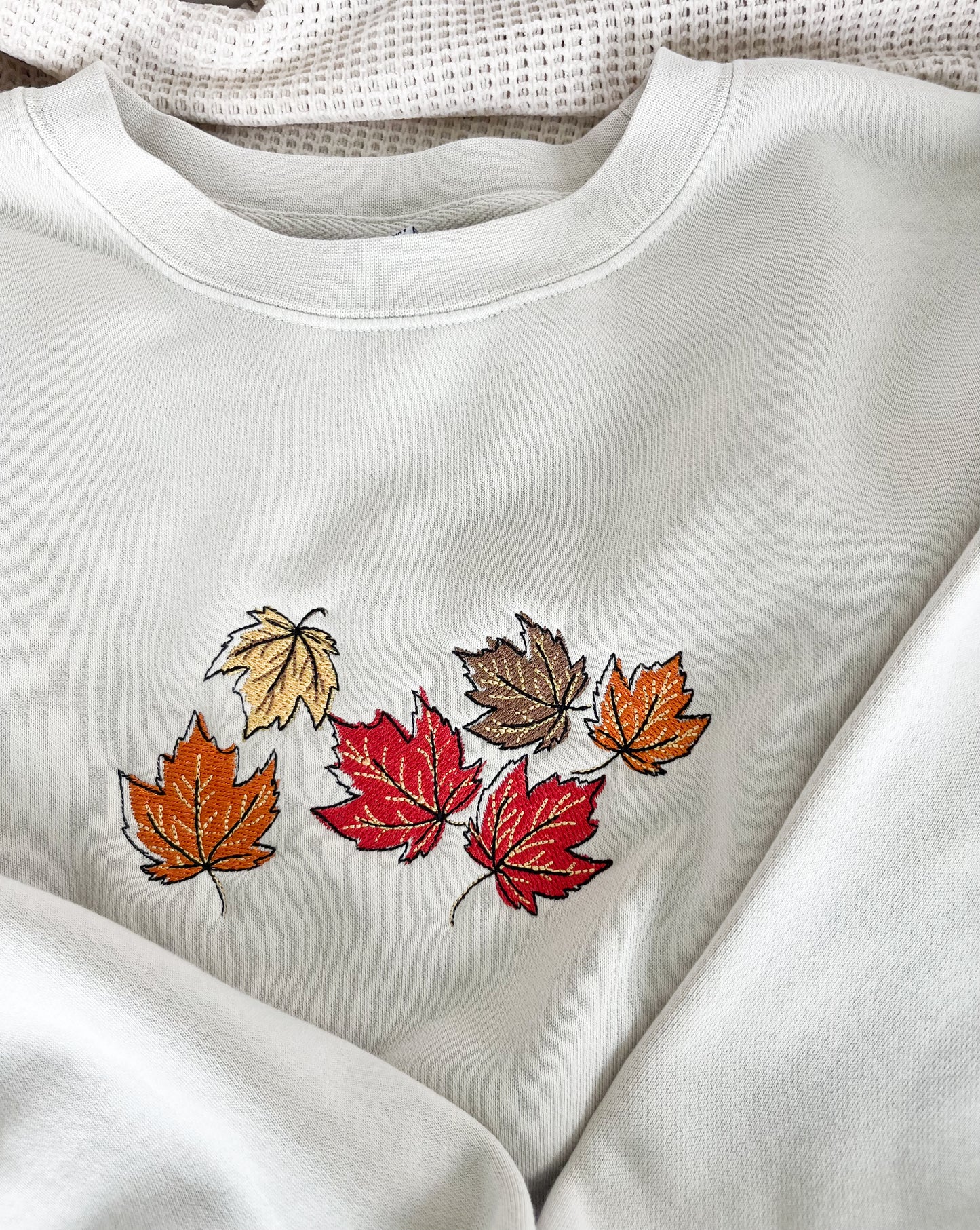 Maple Leaves Embroidered Sweatshirt