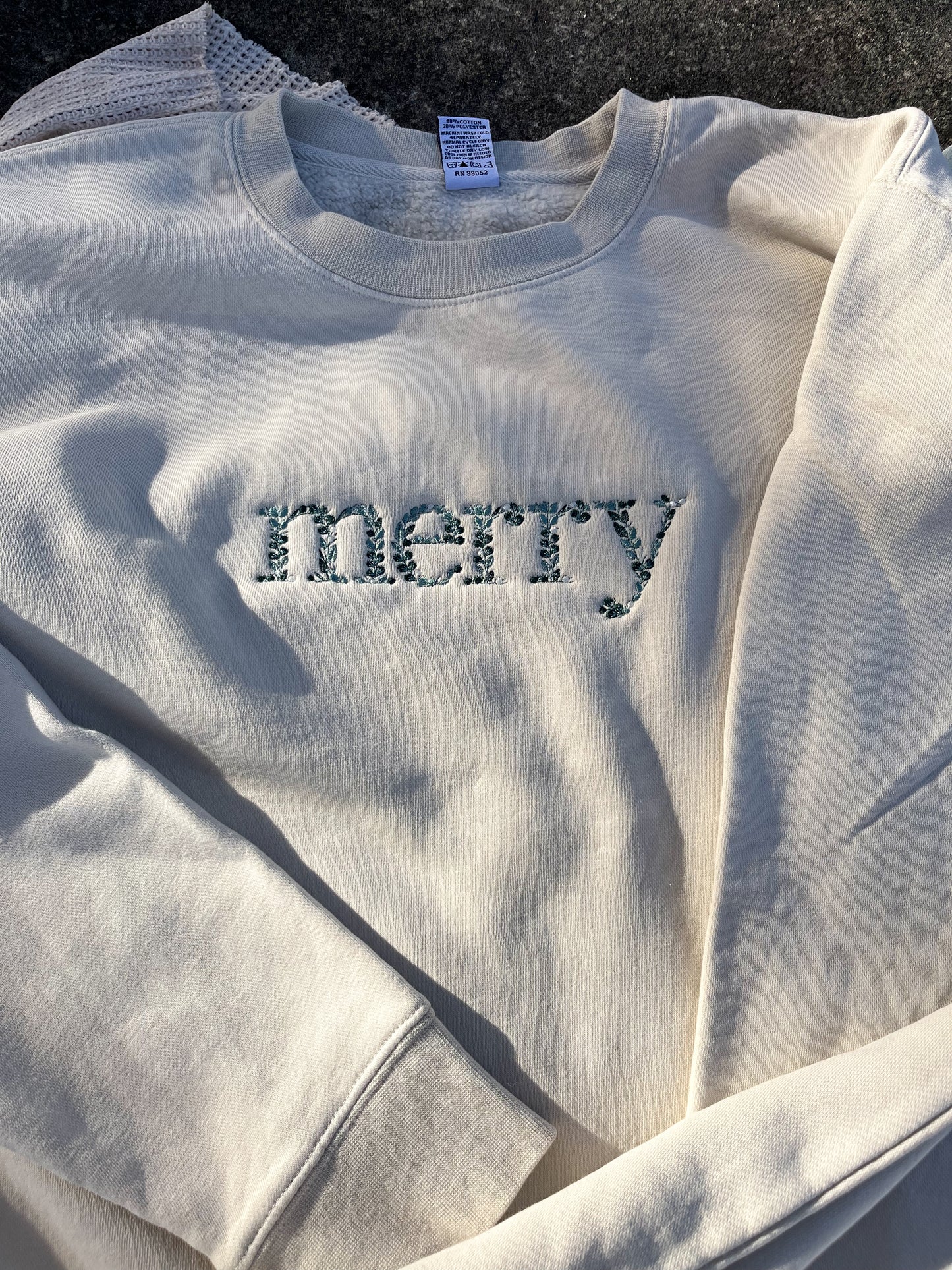 Merry Floral Embroidered Sweatshirt