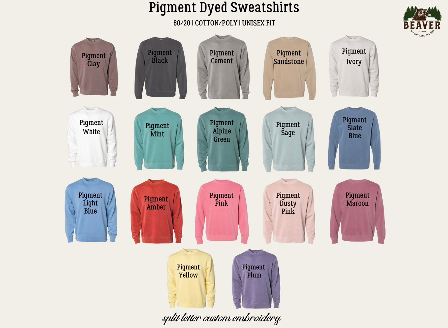 Split Letter Custom Embroidered Sweatshirt