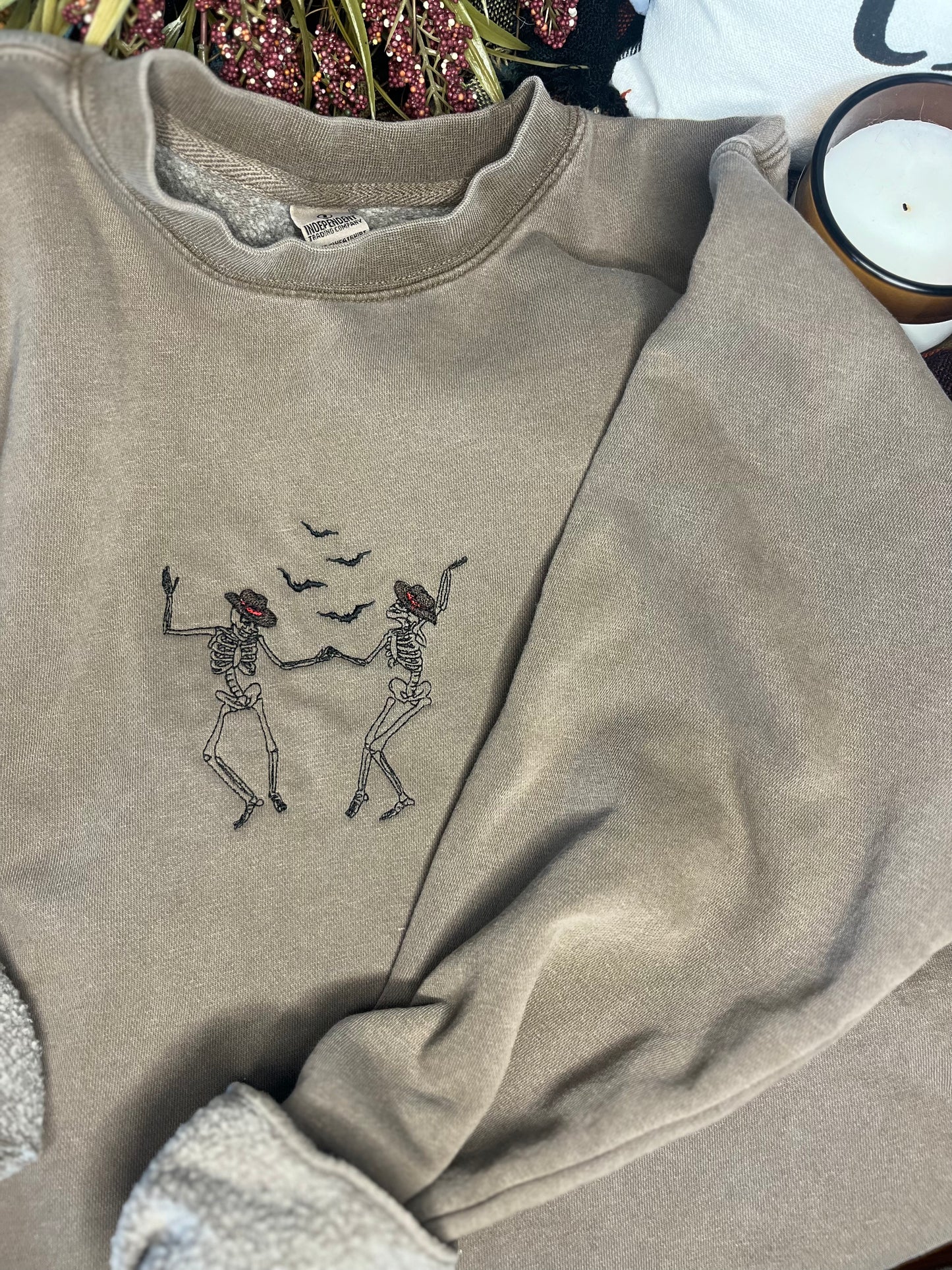 Western Skeleton Embroidered Sweatshirt